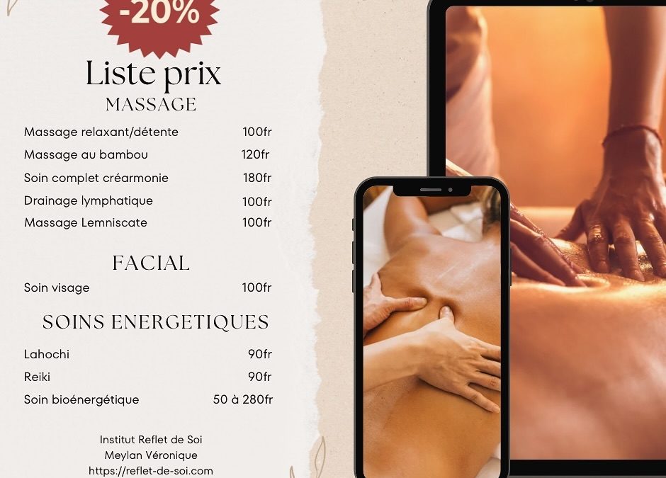 💝 -20% sur le massage ou …